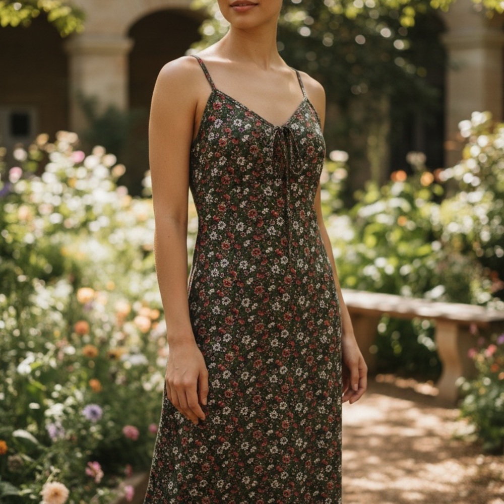 Floral Black Dress